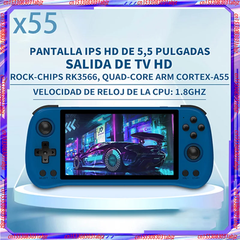 

Powkiddy X55 Game Console Big Screen Hd Arcade Handheld 5.5 Inch Ips Hd Screen Open Source Handheld Ten Thousand Game Consoles