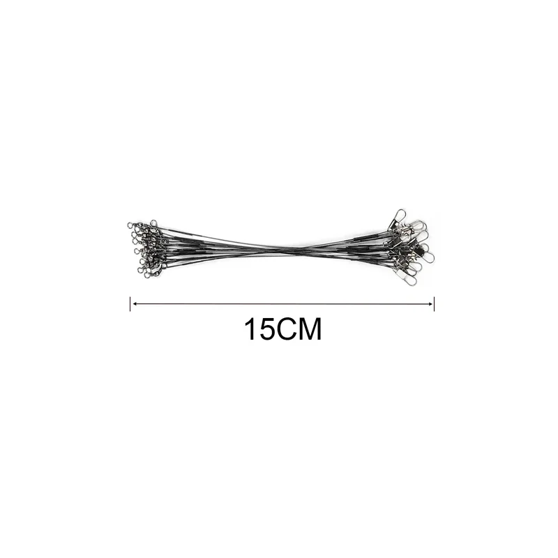 20PC Anti Biss Stahl Angelschnur 15/20/30cm Stahl Draht Vorfach Mit Wirbel Angeln Zubehör Angeln draht Olta Leadcore Leine – Detail 5