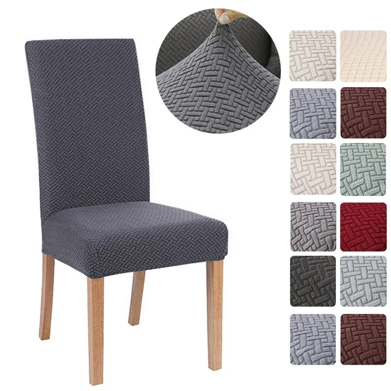 Jacquard Chair Cover for Dining Room Stretch Slipcover Elastic Spandex Kitchen jacquard chair cover