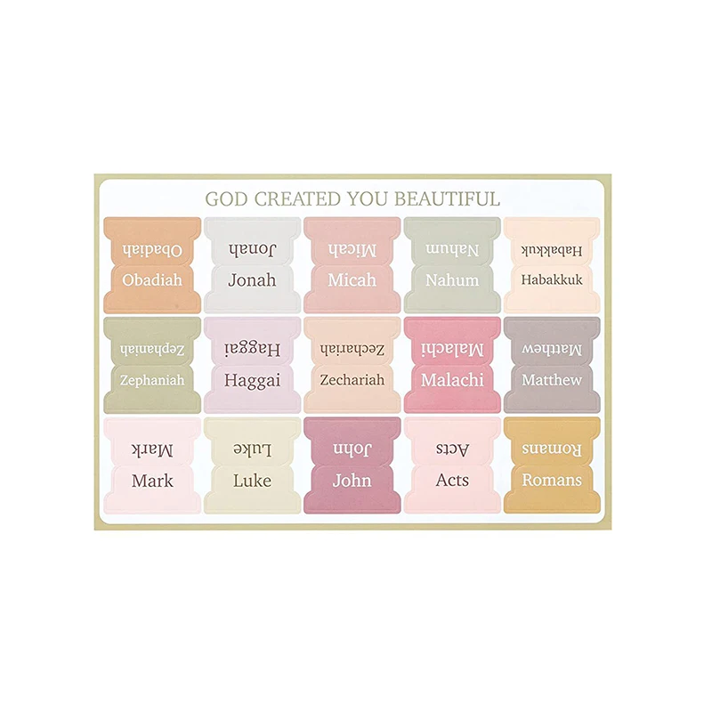 75 Laminated Bible Tabs for Bible Study for Women And Men Index bookmark set
