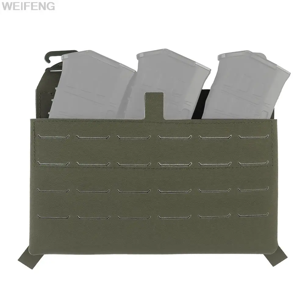 

Tactical Built-in 5.56mm Triple Magazine Pouch Military Vest Mag Holster Front Plate Hook&Loop M4 AR15 AK Mag Bag Hunting Gear