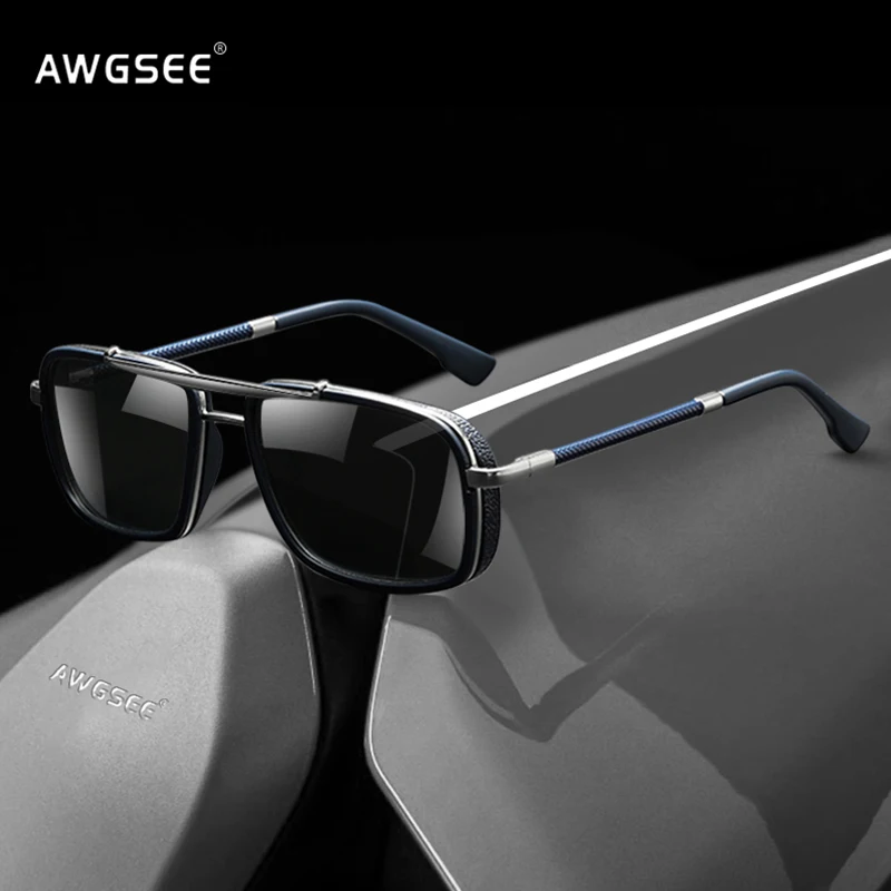 

Metal Driving Polarized Sunglasses Men Retro Rectangular Designer Fishing Travel Sun Glasses Shades Male 100% UV Protection