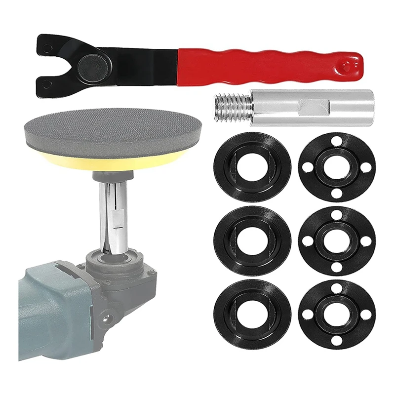 

Насадки для угловой шлифовальной машины, гаечный ключ, Фланцевая гайка и Удлинительный вал, 8 шт. в комплекте для электроинструментов 5/8-11 шлифовальной машины