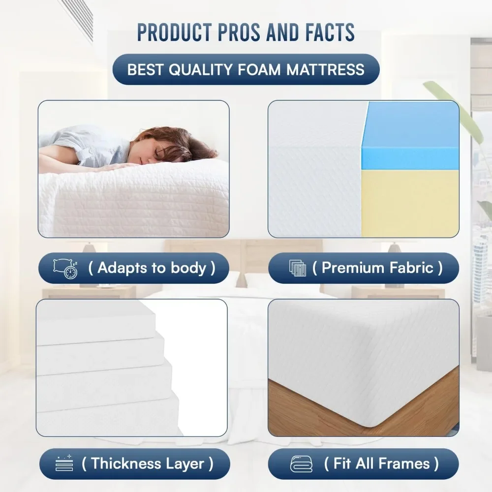 12-inch Gel Memory Foam Mattress Medium Firm Mattresses for Sleep Pressure Relief CertiPUR-US Certified Mattress in a Box, King 4