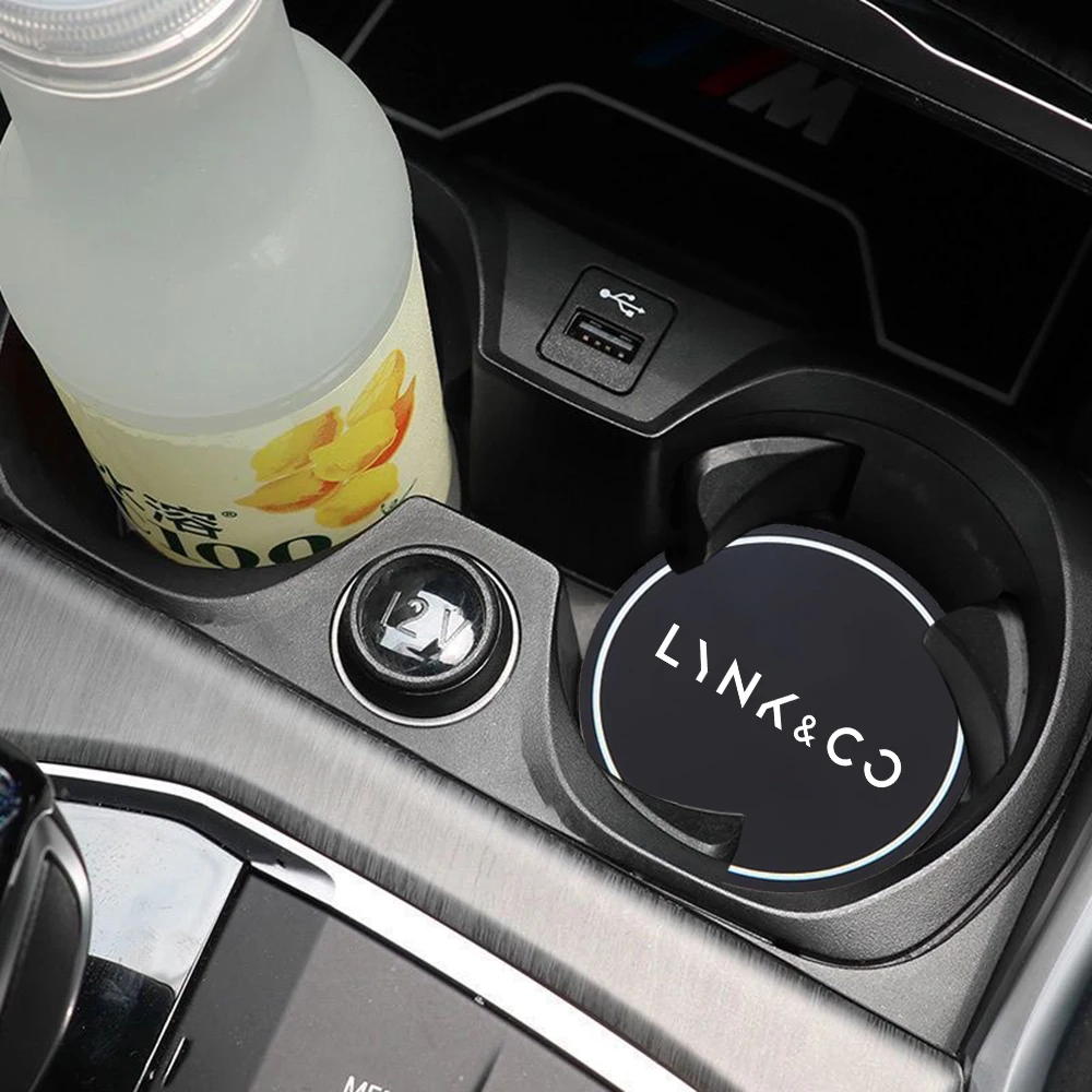For Lynk & Co 05 01 02 03 06 Lynk&Co Non-slip Car Water Cup Pad Rubber Mat for Bottle Holder Coaster Auto Interior 2 pcs
