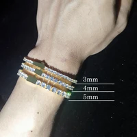 Collier à maillons de Tennis Hip Hop pour hommes et femmes, pierre CZ scintillante, bijoux à la mode, chaîne Fine de 3MM 4MM 5MM, fermoir à ressort 5