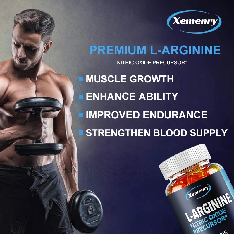 L-Arginine Supplement-Boosts Energy and Endurance, Improves Muscle Mass and Athletic Performance