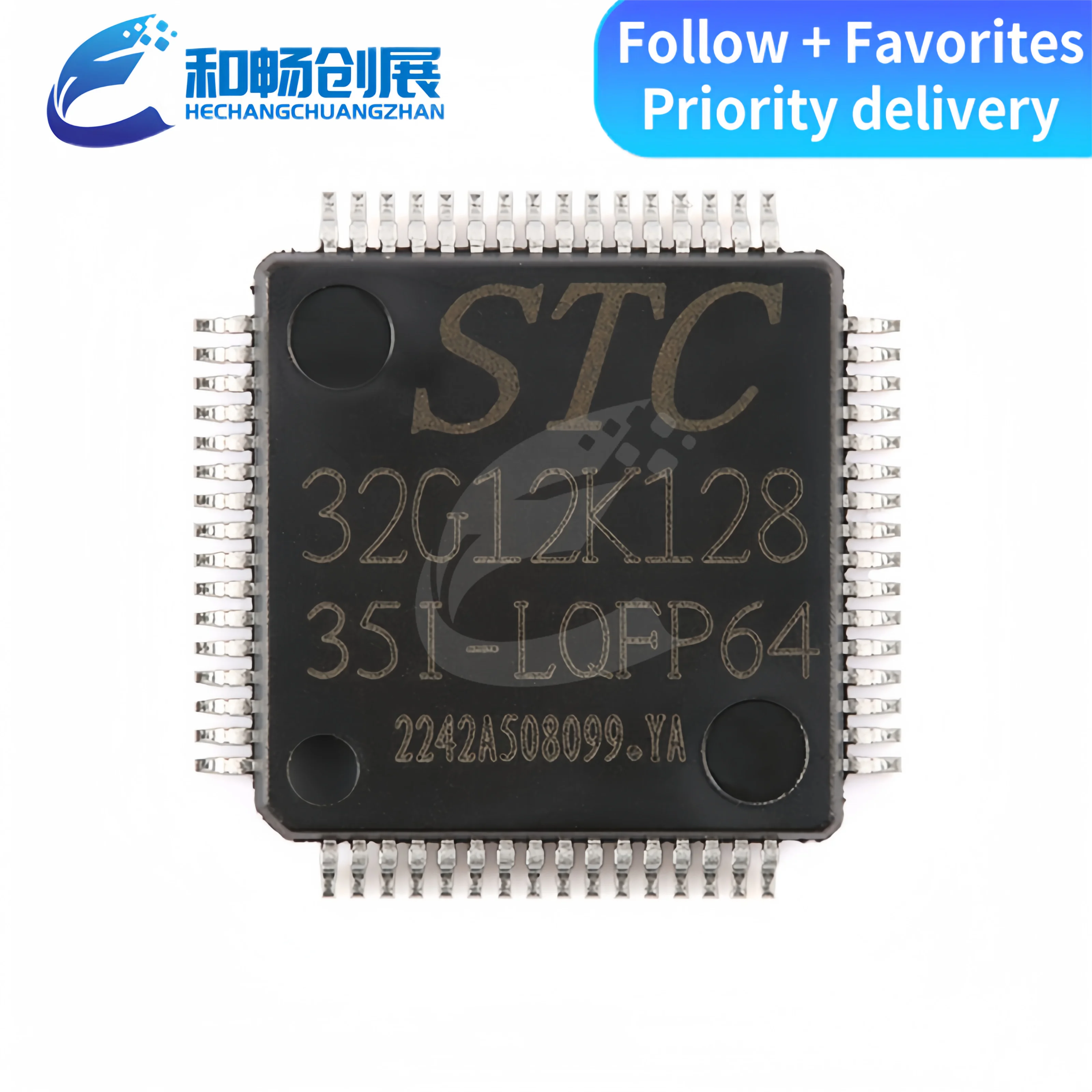 

Brand new original STC32G12K128-35I-LQFP64 32-bit 8051 core microcontroller chip