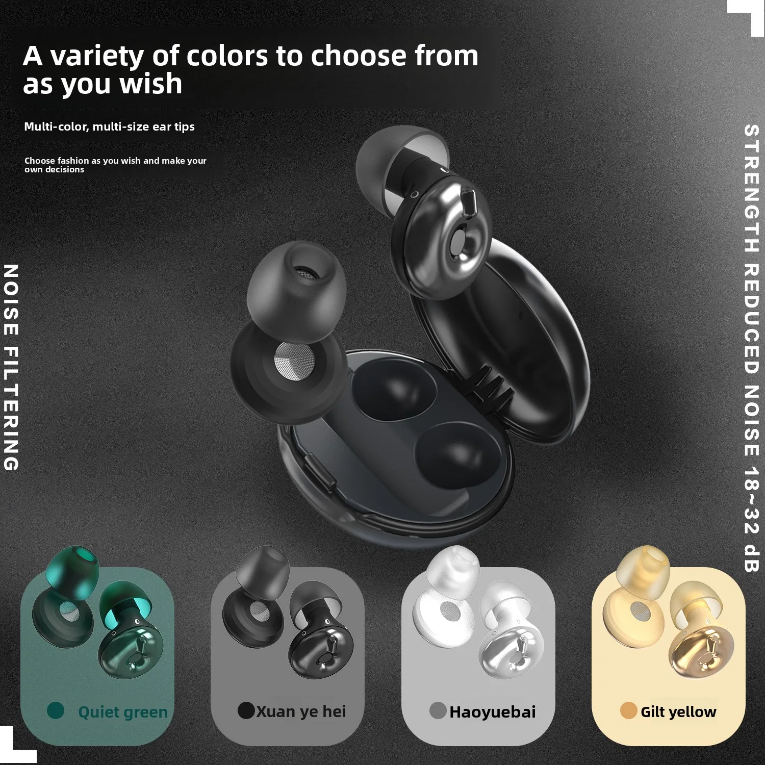 Adjustable Noise-Reducing Earplugs with Sound Insulation