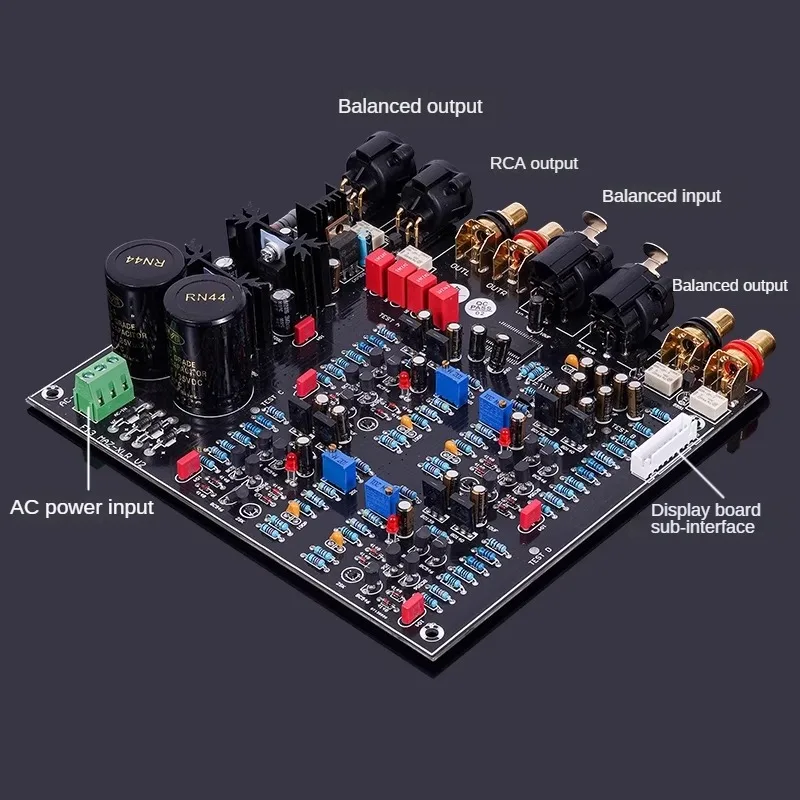 Malan HDAM HI-END 완전 균형 프리앰프 마감 보드, 스크린 적외선 리모컨 포함