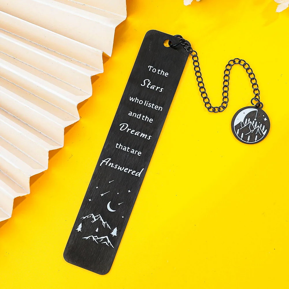 Metal Bookmark Bookmarks Stationery Supplies Double Sided Inspirational Black for Book Lovers Gift for Teachers Students