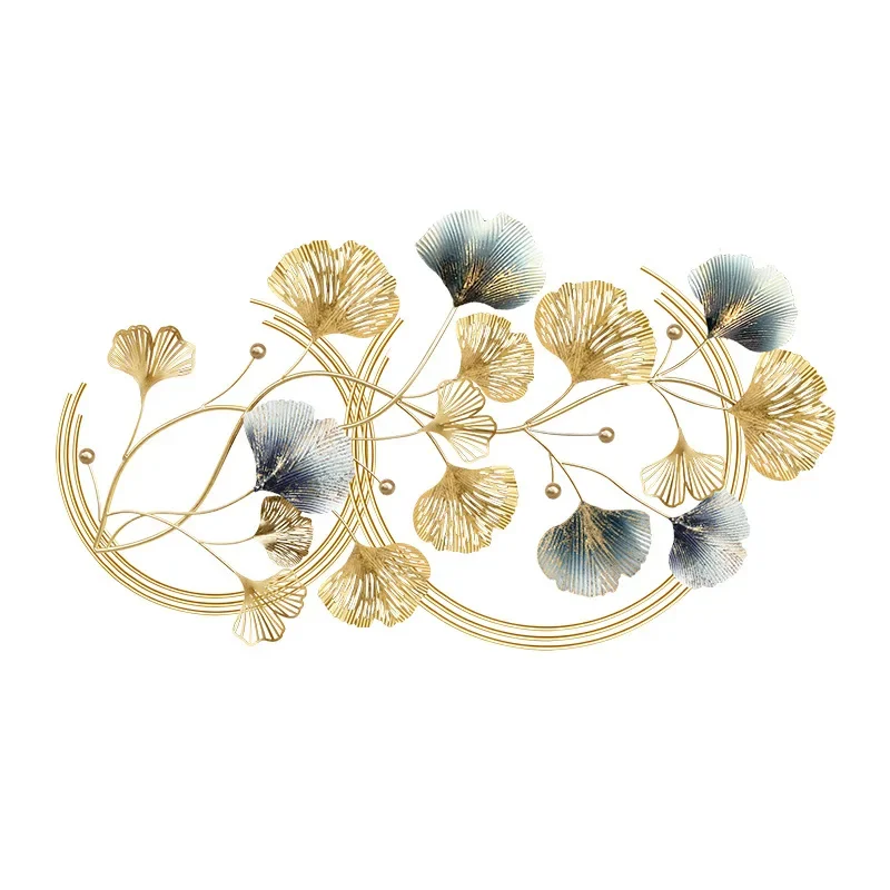 

Chinese Style Light Luxury Ginkgo Leaf Wall Decoration Living Room Wall Decoration Pendant Three-Dimensional Iron Wall Hanging