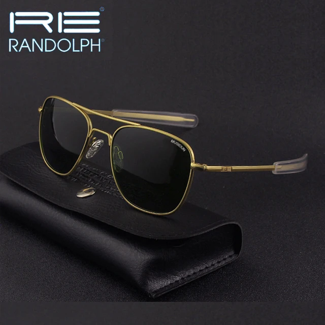 RE lunettes de soleil homme armée américaine militaire Aviation pilote lunettes de soleil femme marque de luxe Vintage métal titane cadre lentille en verre 1
