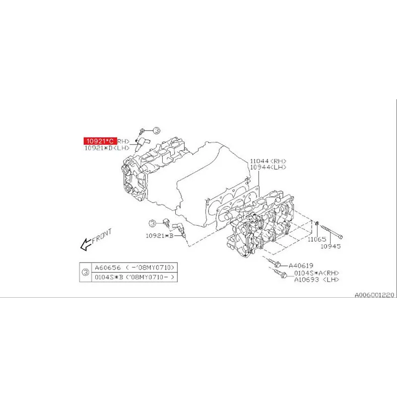 Car original Oil Control Valve 10921AA190(RH)&10921AA200(LH) For Subaru outback (201006 2012 2015 3.6)Tribeca (201006-2012 3.6)