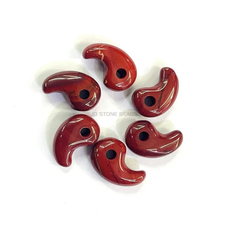 5 개/몫 자연 돌 크리스탈 마노 옥 청록색 오팔 후크 모양 펜던트 보석 만들기 목걸이 액세서리 도매