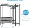 L20 L Shaped Garment Rack Corner Adjustable Clothing Rack Heavy Duty Coat Rack with 4 Fabric Drawers, Black 5
