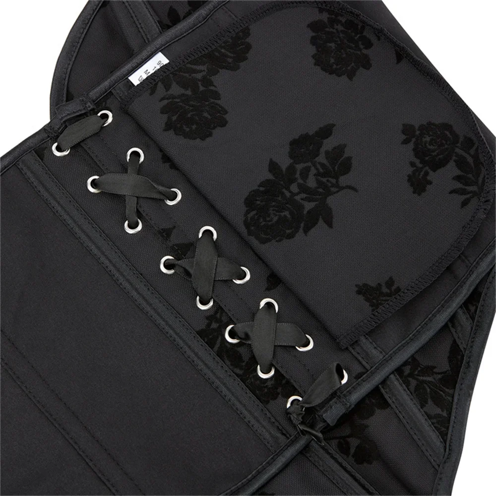 Black Bustiers And Corset For Women Body Shaper Sexy Lingerie Print Overbust Corselet Crop Top