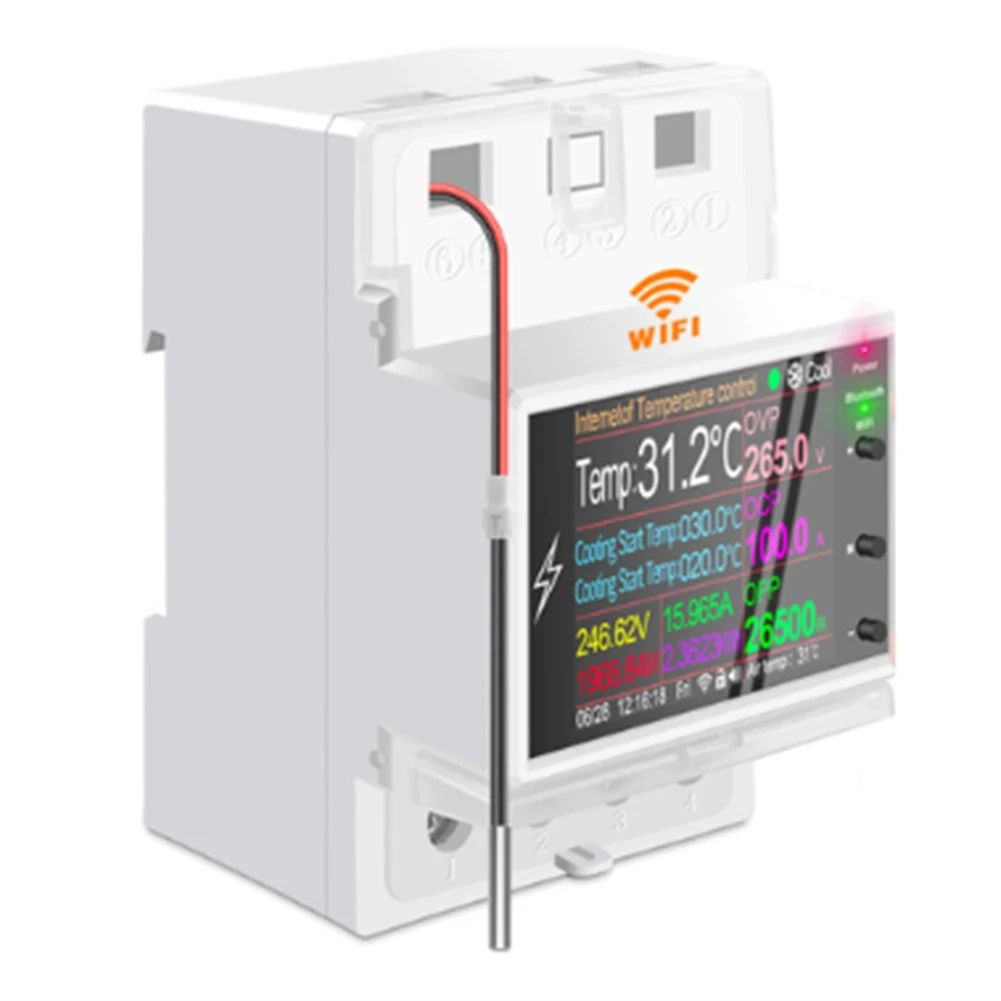 

Цифровой термостат AT4PTW WIFI Tuya на Din-рейку, с таймером, переключатель переменного тока 220 В 100 А для отопления