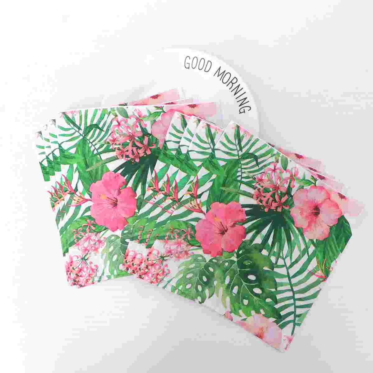 20Pcs Leaf Flower Print Eco Material Party Supplies Disposable Napkins Paper Serviettes For Home Sanitary Paper