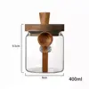 Glass Sealed Jar Five Grains Coffee and Tea Storage Can with Wooden Spoon Seasoning Bottle Kitchen Moisture-proof Storage Tank 4