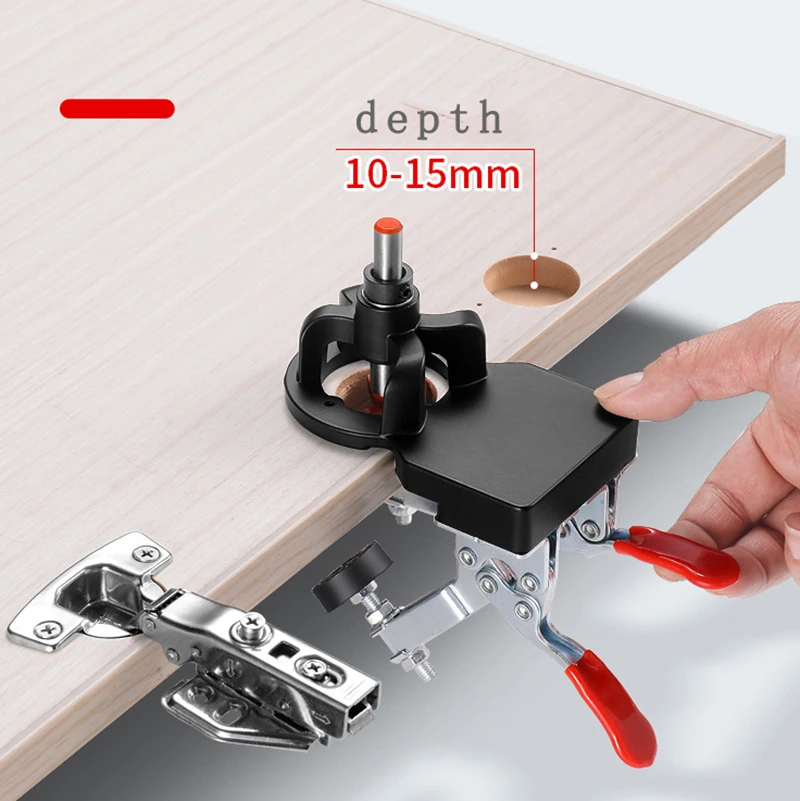 Cabinet Furniture Cabinet Door Hinge Drilling Tool Stainless Steel Woodworking Drill Hole Positioning Drill Accessories 35mm