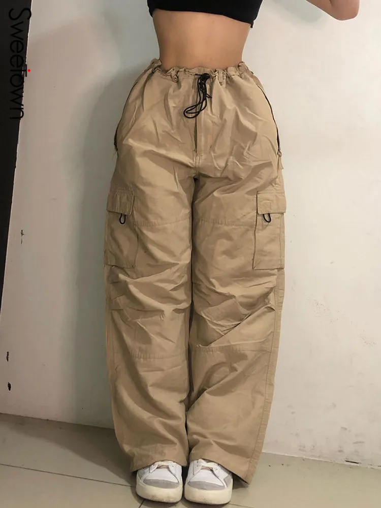 Sweetown Drawstring High Waist 
