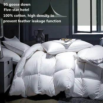 Winter White Goose Down Quilt Five-Star Hotel Duvet Super Soft Fluffy Queen King Full Size Four Seasons Duvets Blanket 220x240 1