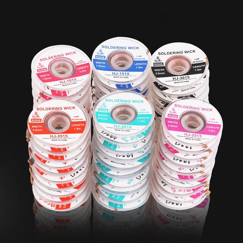 1/4pcs Desoldering Braid Welding Solder 1.5M 1mm 1.5mm 2mm 2.5mm 3mm 3.5mm Remover Wick Wire Lead Cord Flux Repair Tool soldering wire desoldering braid soldering tin wire solder remover soldering rods soldering repair tool desoldering mesh braid