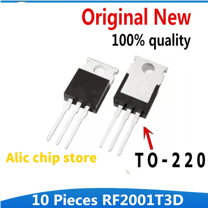 10pcs RF2001T3D TO 220F RF2001 RF2001 T3D TO 220 300V 20A Fast recovery ...