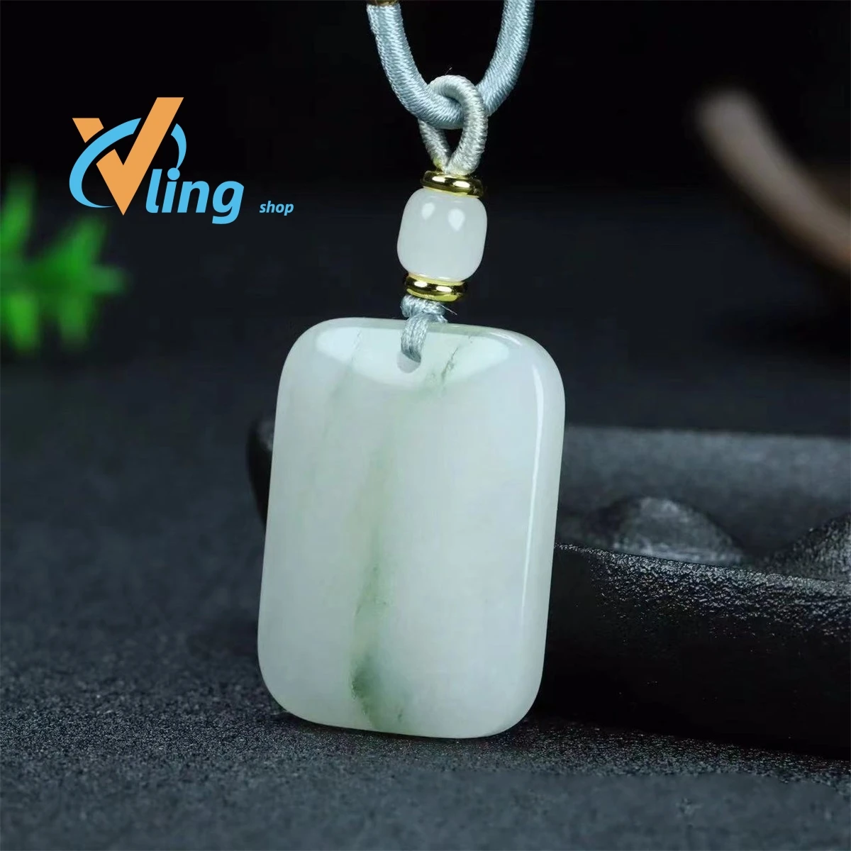 Wholesale Of Natural Tianshan Cuiping'an Brand Jinsiyu Bread Brand With Rope For Men And WomenFashion Gift Charm Retro Amulet