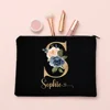 Personalized Makeup Bag Custom Letter with Name Bridesmaid Cosmetic Case Monogram Toiletry Pouch Wendding Birthday Gifts for Her 4