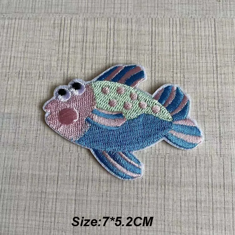 Cartoon Unterwasser Welt Tiere, Nette Eisen Auf Patch Stickerei Applique Schmelzsicherungen Patches, Wärme Übertragung Aufkleber Für Kleidung Kinder – Detail 6
