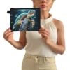 Otter Octopus Dolphin Jellyfish Turtle Cosmetic Case Women Makeup Bag Lipstick Napkin Phone Storage Bags Ladies Toiletries Bag 6