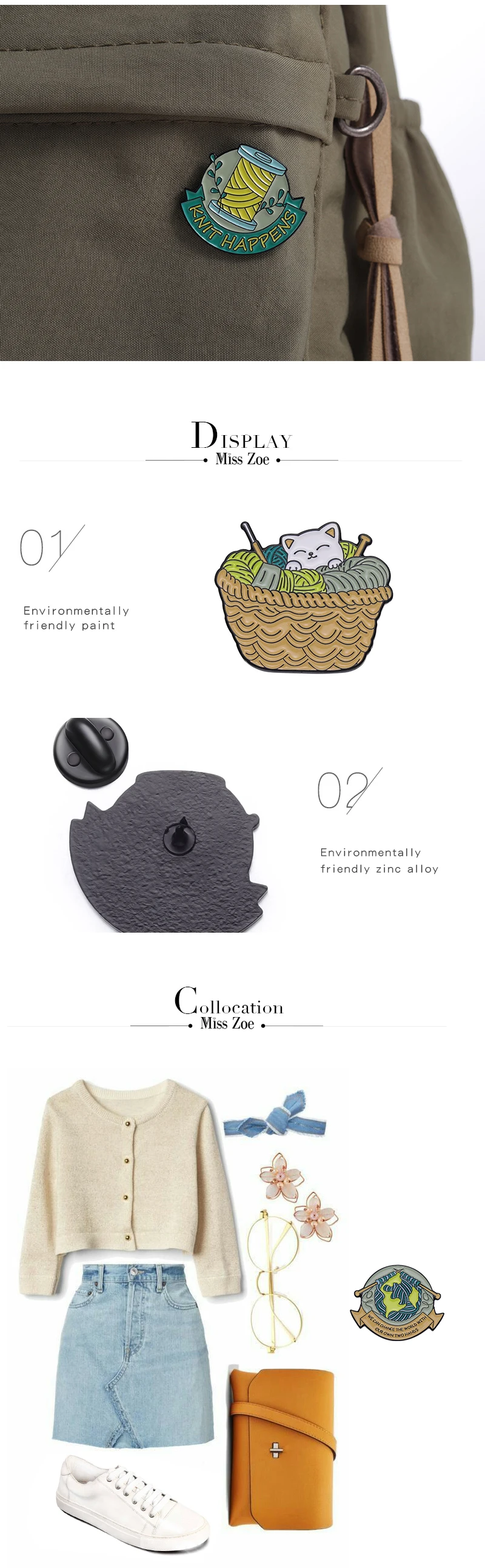 Warme Garnball Emaille Pins benutzer definierte handgemachte mit Liebe Broschen Revers Abzeichen lustige Schmuck Geschenk für Freunde – Detail 3