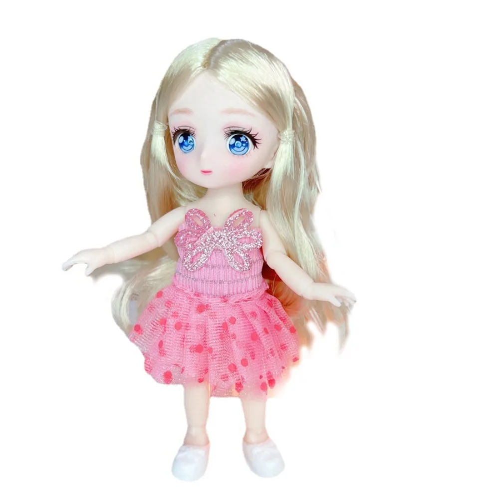 Movable Joint 16cm Anime Eyes Ball Jointed Body 1/8 Kawaii Bjd Mini Colorful Cute Bjd Anime Accessories