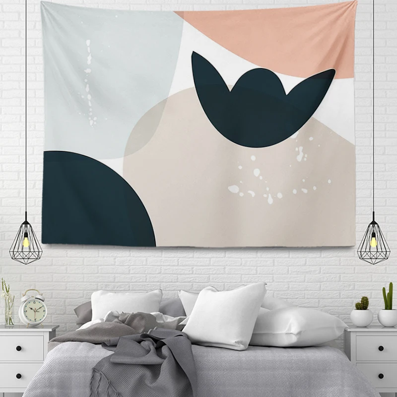 pink decoration tapestry aesthetic room decor marble accessories wall hanging nordic large fabric wall home autumn decor