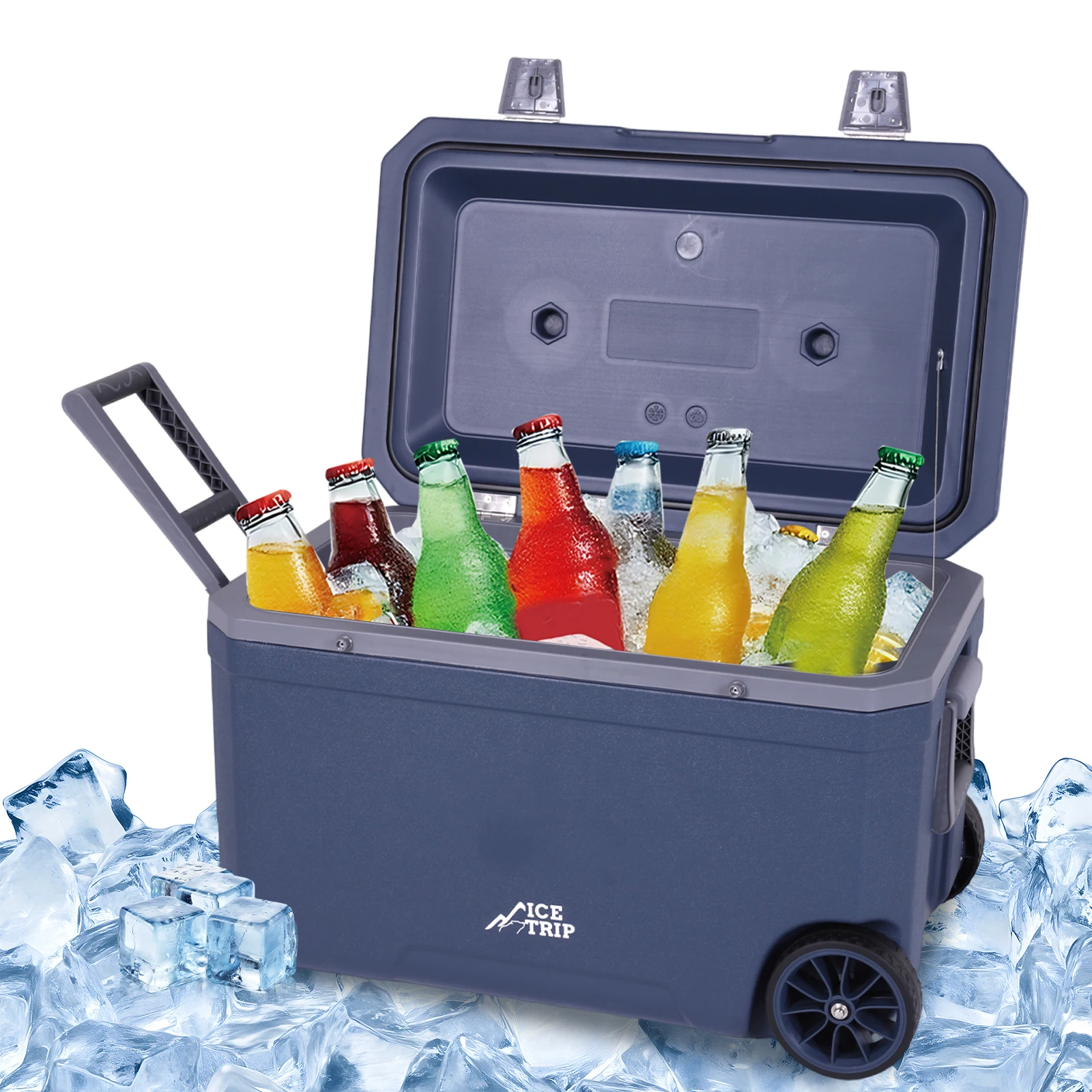 Dark Blue Hard Shell Wheeled Cooler for Beach Camping
