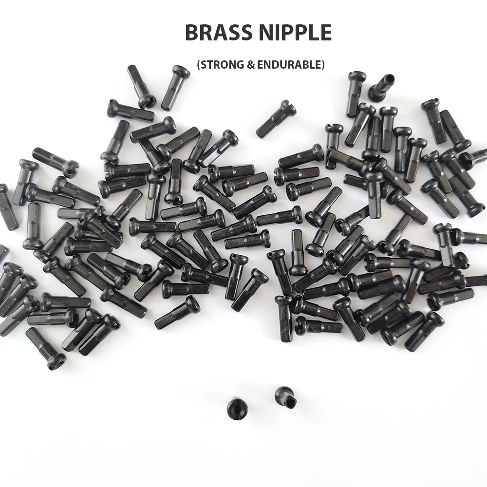Gauge14 Black Brass Nipples 12mm 14mm 16mm 14G 2.0 Spokes Nipple Strong Road MTB Bike Wheels Parts Round Head Bicycle Accessory