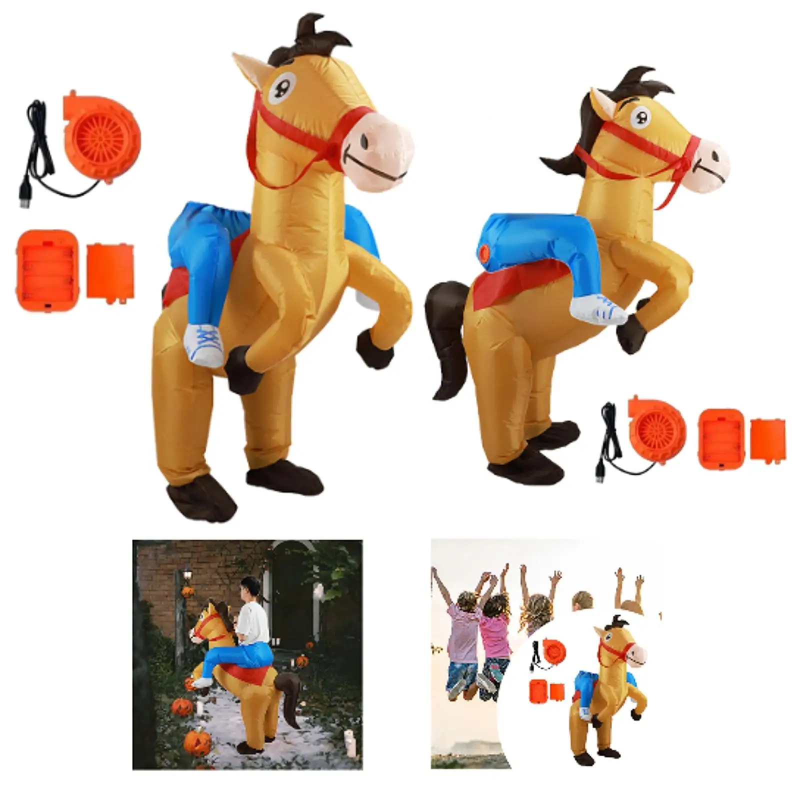Inflatable Horse Riding Costume Funny Festival Party Cosplay Outfit Halloween Christmas Novelty Inflatable Costume Premium