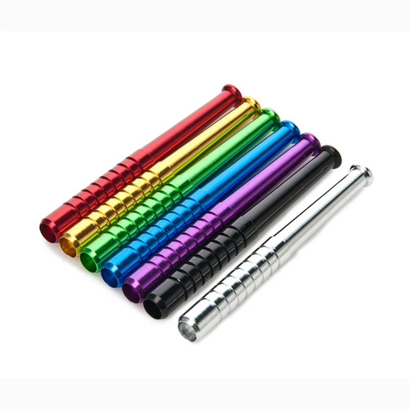 10pcs Metal Snuff Sniffer Snorter Straw Nasal Tube Snuffer Bullet Color