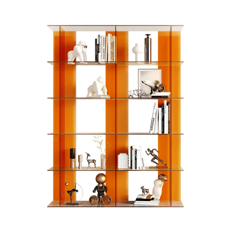 

Scandinavian creative shelves floor-to-ceiling, acrylic living room, TV cabinet, background wall, bookshelf