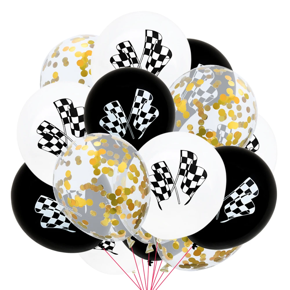 1set 180x108cm Black White Tablecloths Racing Car Theme Party Dispossible Tableware Checkered Flag Kids Birthday Party Supplies