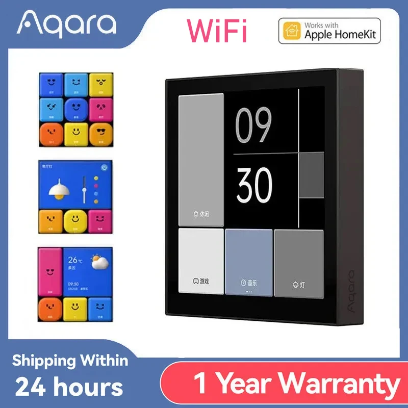 

Aqara Smart Magic Switch S1E WiFi Touch Control 4" Full LED Timer Calendar Power Statistics Scene Setting Remote For Homekit APP