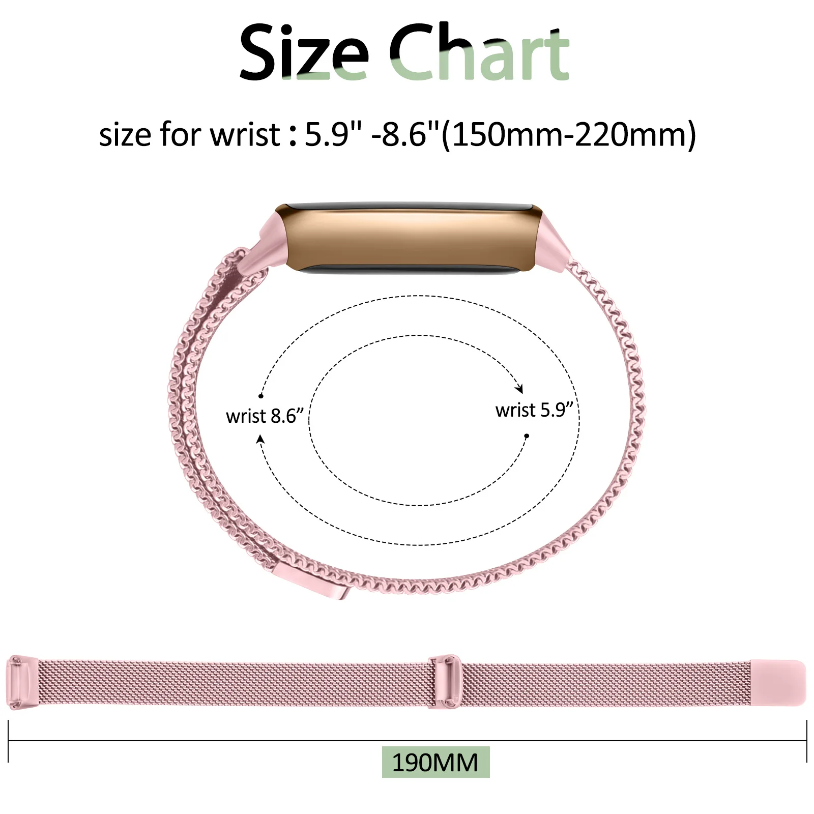 Fitbit Luxe Metal Magnetic Sport Strap Bracelet Replacement