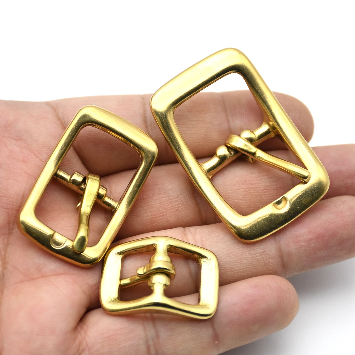 真鍮ベルトバックルトライグライドピンバックルセンターバー調整