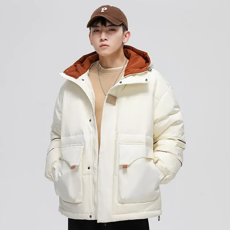 Casual Winter Men's Warm Hooded 90% White Duck Down Jackets Solid Thick Parkas Outdoor Streetwear Loose Top Puffer Coats Clothes