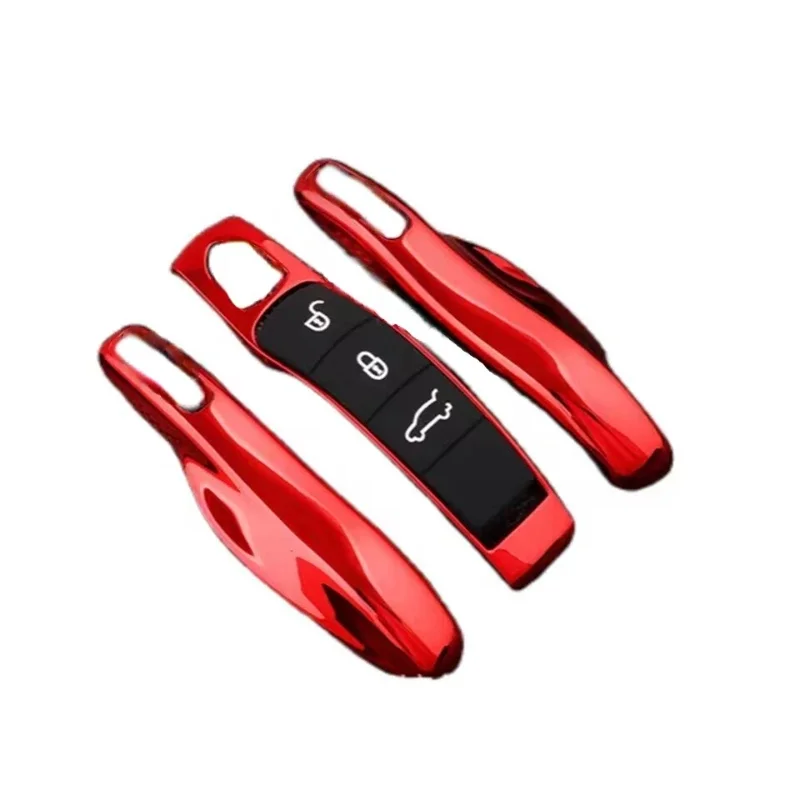 자동차 스마트 원격 키 케이스 Fob 커버 세트 포르쉐 Panamera Spyder Carrera Macan Boxster Cayman Cayenne 911 970 981 991