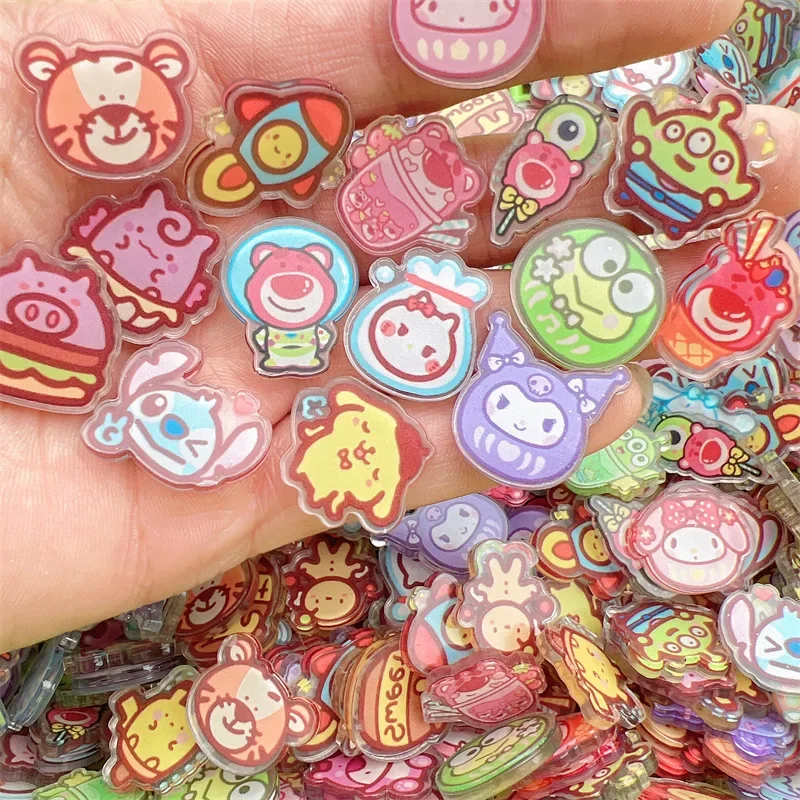 50pcs 2cm Acrylic Patch Cute Mini Hand-Painted Pacha Dog Small Pieces Acrylic Cartoon Handmade Patch DIY Consumables