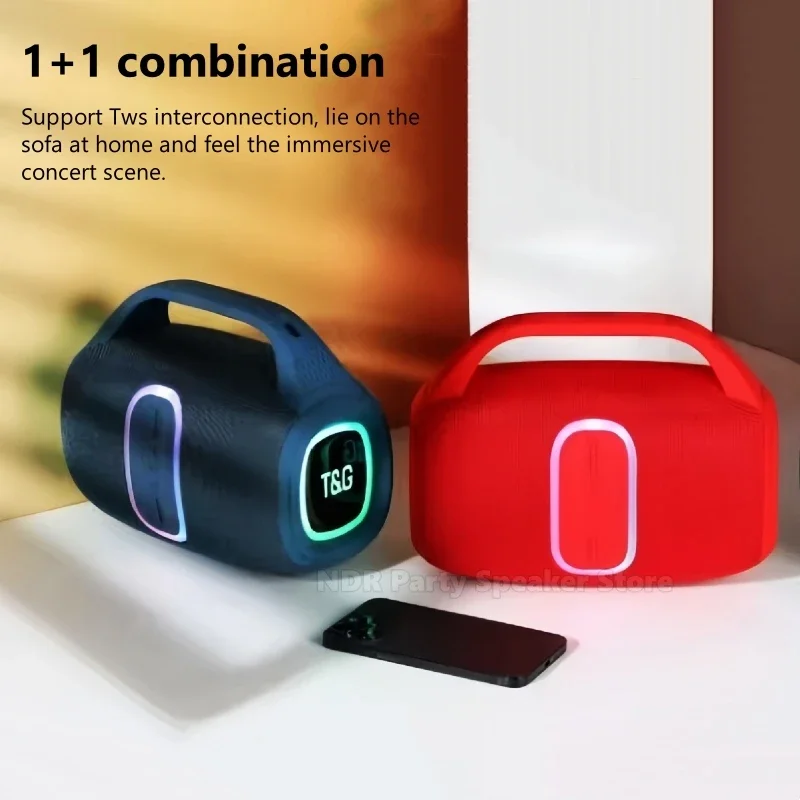TG674 Wireless Portable Waterproof Fabric BT Speakers Stereo Bass Woofer Sound HIFI Music Multicolor Outdoor Speaker FM Radio 5