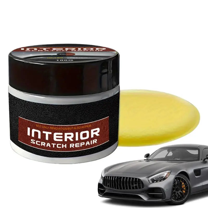 Car Interior Scratch Remover Wax -Clean & Polish For Leather/Plastic Dashboard Seats, Stain Removal & Protective Shine Restorer
